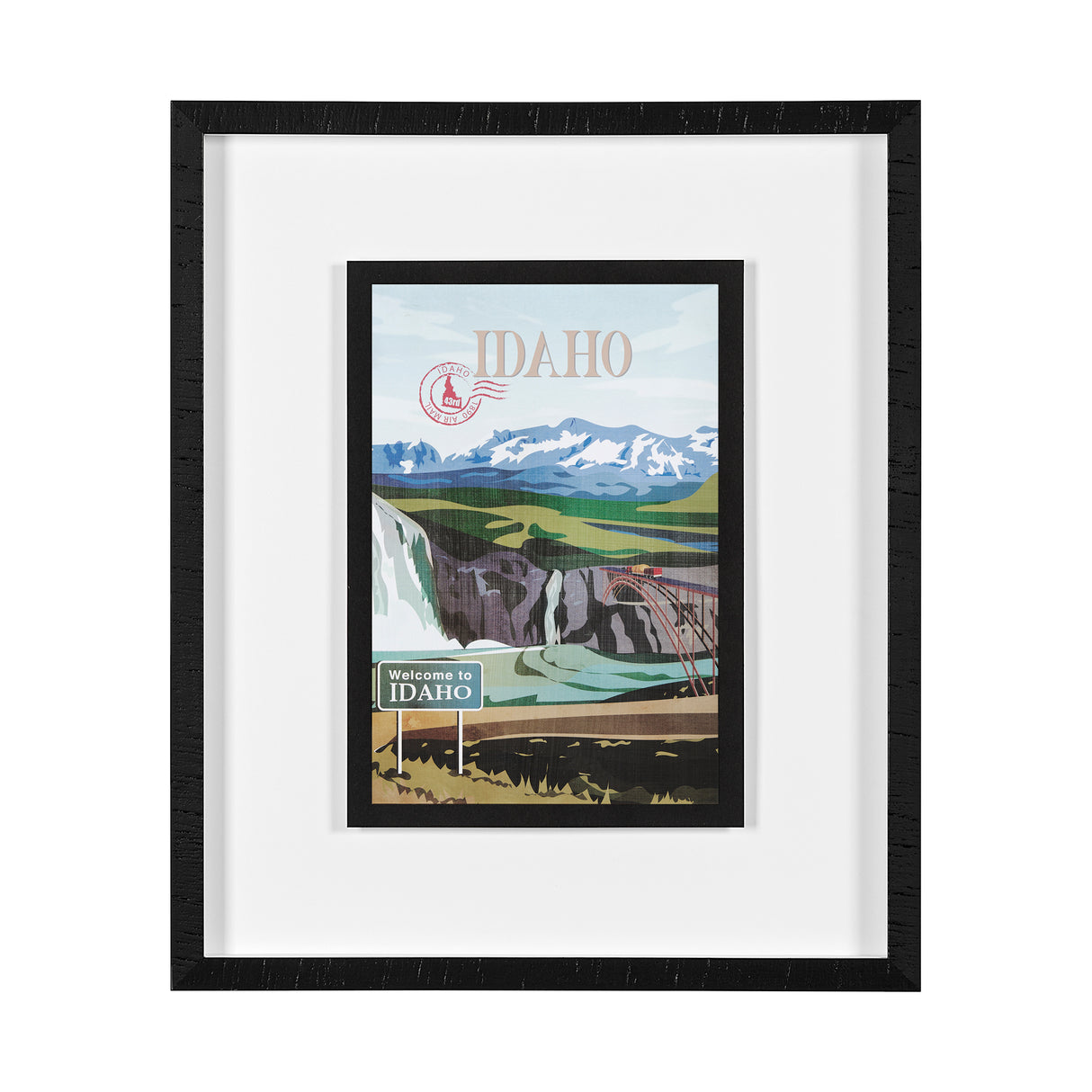 Idaho Go USA (M) by Mercana Studio a Framed Art Print Matted under Glass from Mercana - Luna Furniture