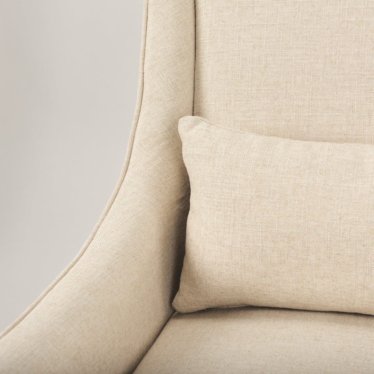 Kensington Cream Linen Fabric and Wood Accent Chair from Mercana - Luna Furniture