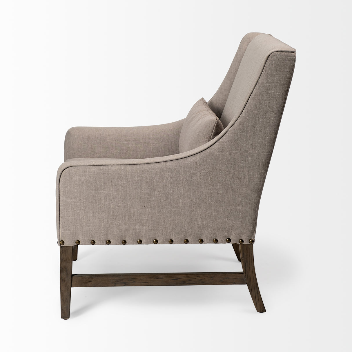 Kensington Beige Linen Fabric and Wood Accent Chair from Mercana - Luna Furniture