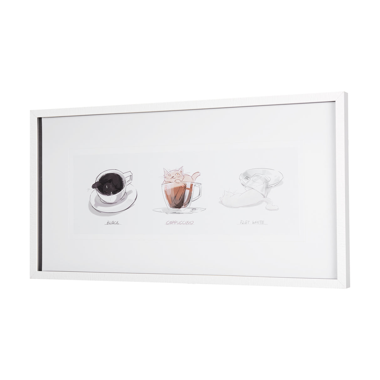 Coffee Cat by Mercana Studio a Framed Art Print Matted under Glass from Mercana - Luna Furniture