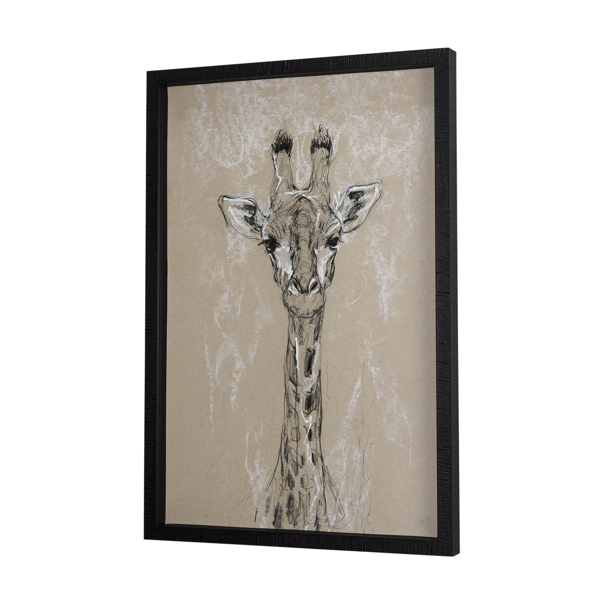 Sketch of Animal IV (Giraffe) by Mercana Studio Hand Embelished Framed Art Print Matted under Glass from Mercana - Luna Furniture