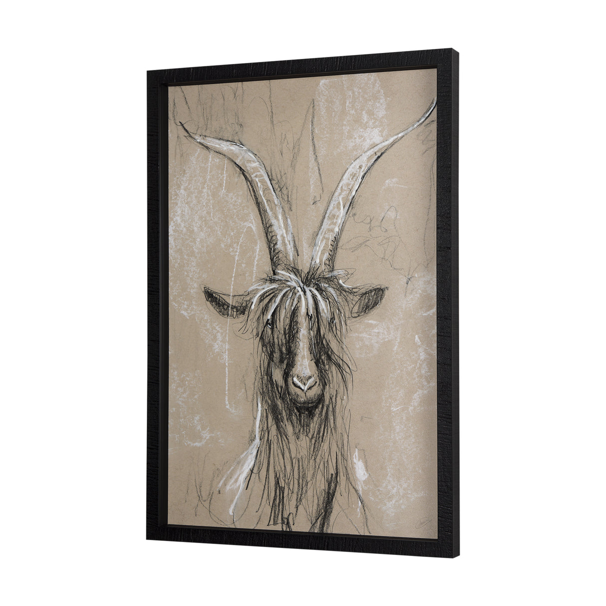 Sketch of Animal V (Goat) by Mercana Studio Hand Embellished Framed Art Print Matted under Glass from Mercana - Luna Furniture