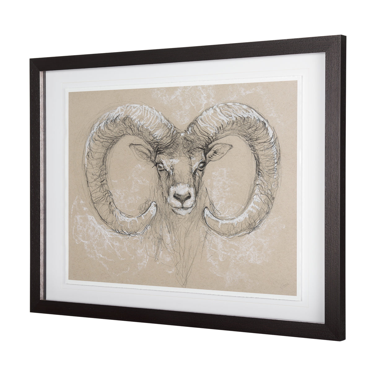 Sketch of animal I (Wild sheep) Mercana Studio Hand Embellished Framed Art Print Matted under Glass from Mercana - Luna Furniture