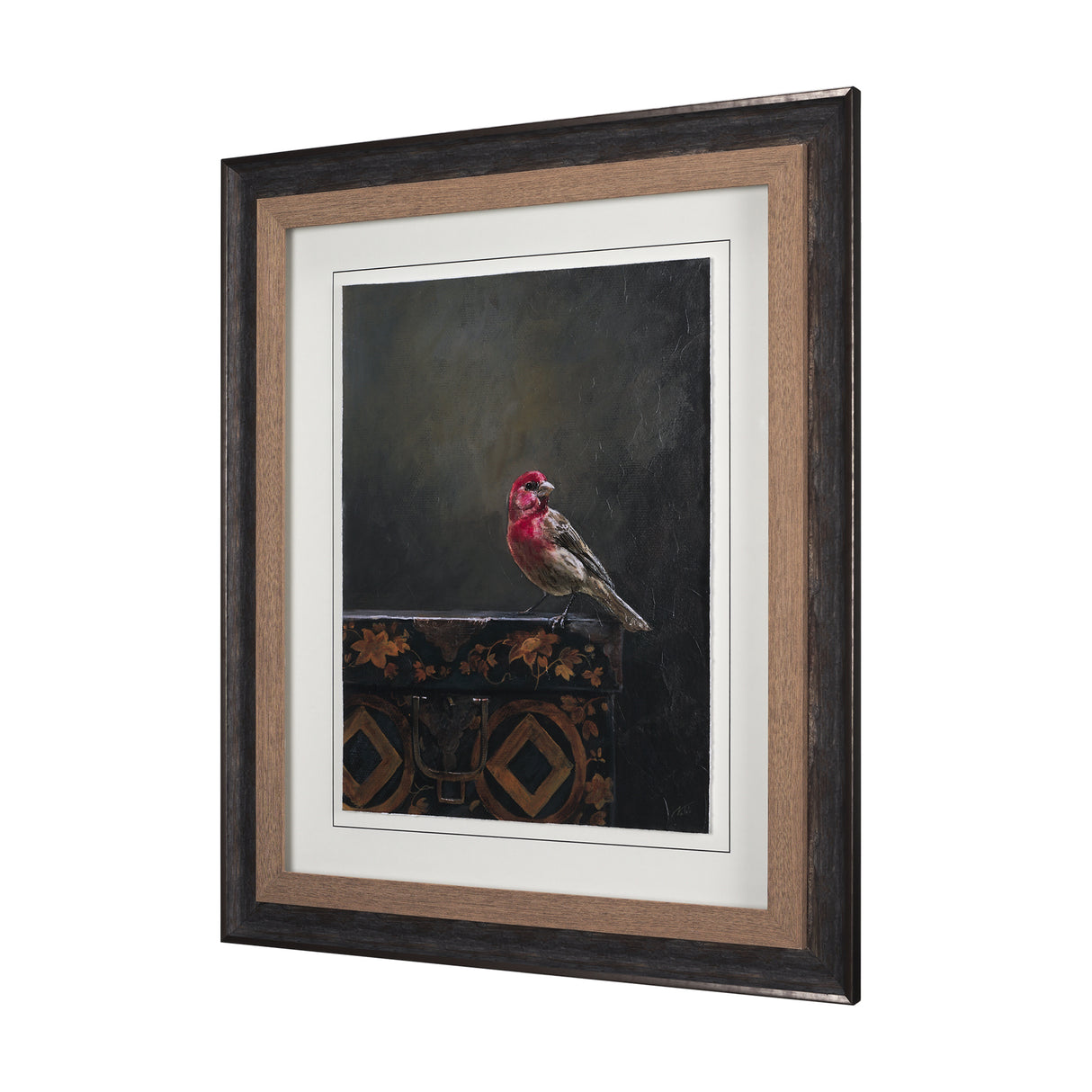 Graceful Poise I (House Finch) by Mercana Studio a Hand Embellished Framed Art Print Matted under Gl from Mercana - Luna Furniture