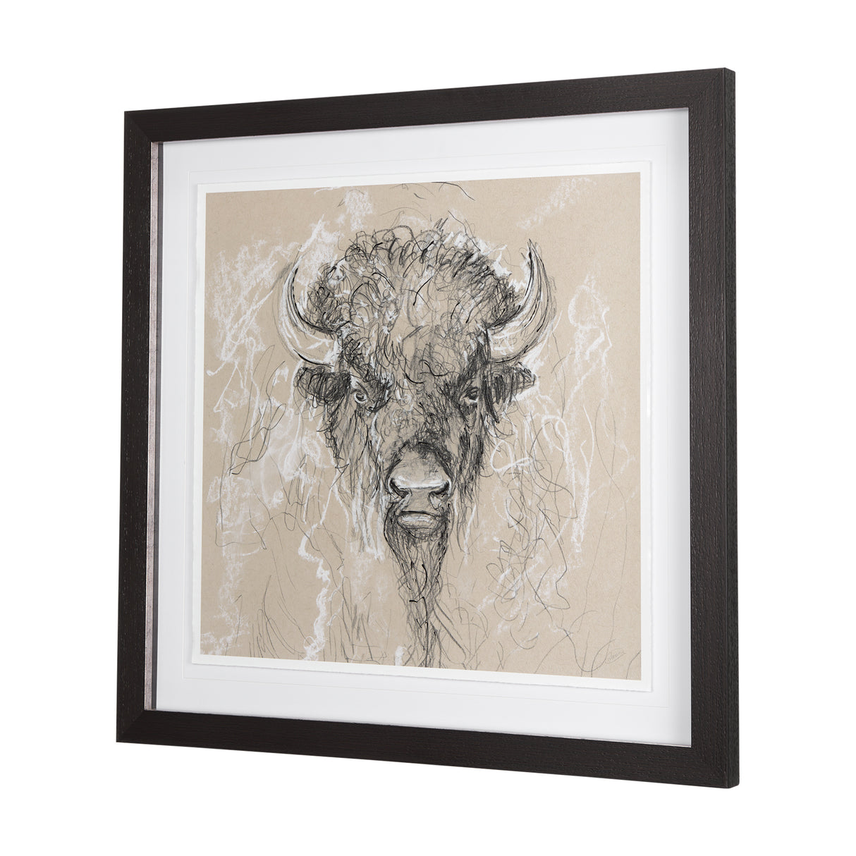 Sketch of Animal IX (Bison) by Mercana Studio Hand Embellished Framed Art Print Matted under Glass from Mercana - Luna Furniture