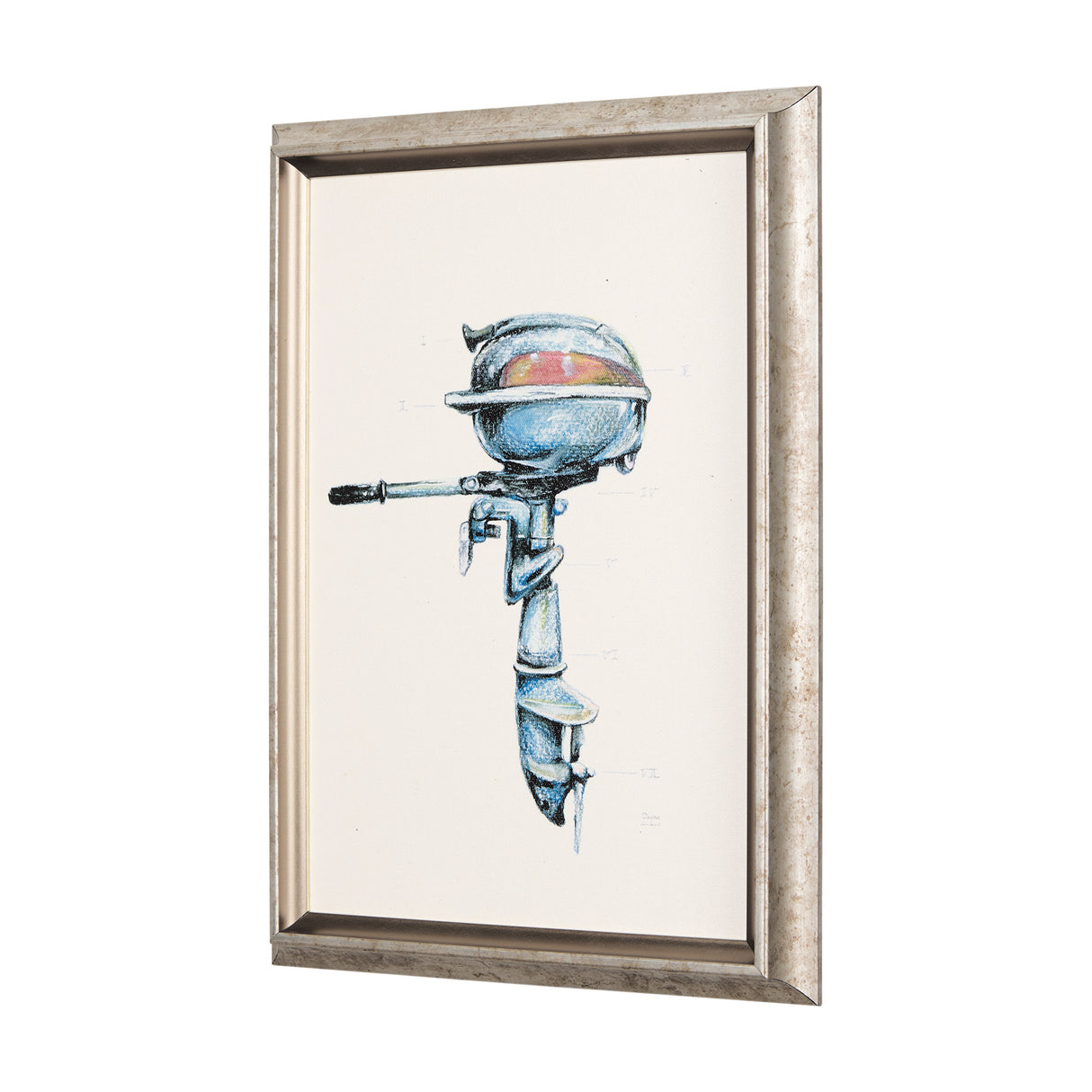 Fishing Lure by Mercana Studio a Hand Embellished Textured Framed Art Print from Mercana - Luna Furniture