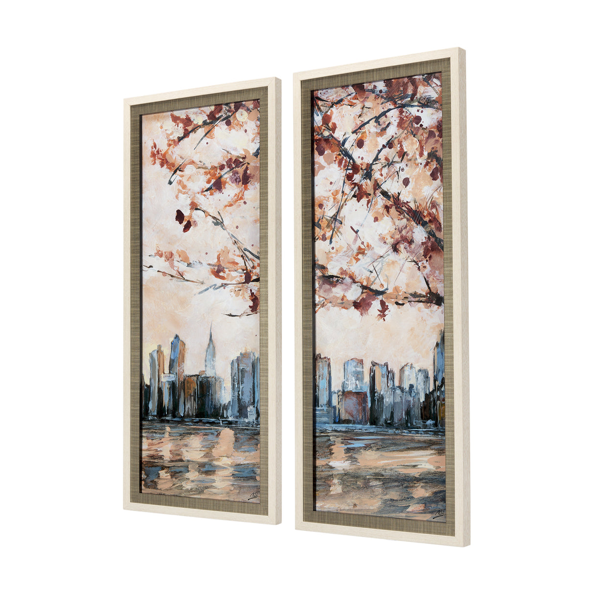 City Sunset by Mercana Studio a Hand Embellished Textured Framed Art Print Matted under Glass from Mercana - Luna Furniture
