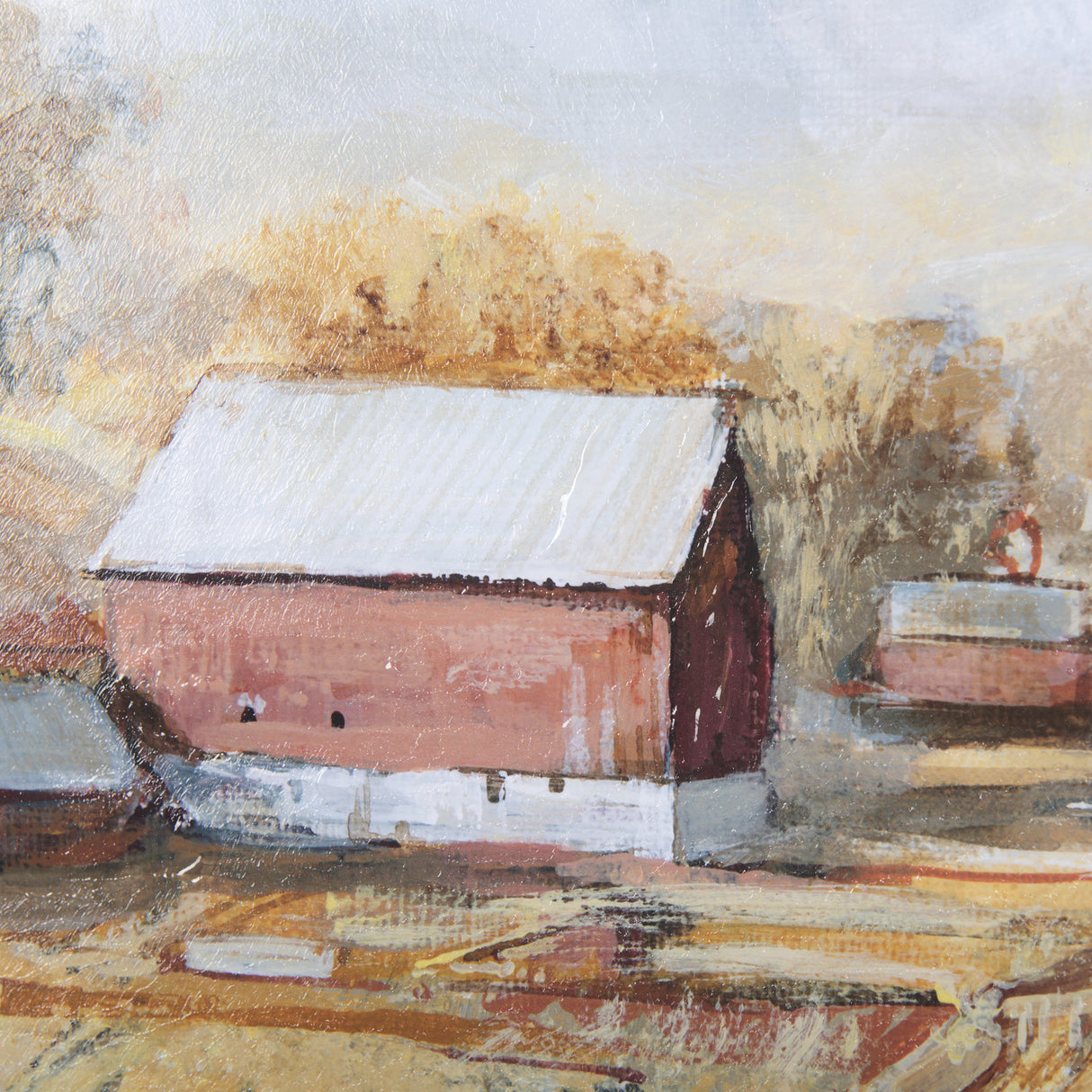 Farmland View I by Mercana Studio a Hand Embellished Textured Framed Art Print from Mercana - Luna Furniture