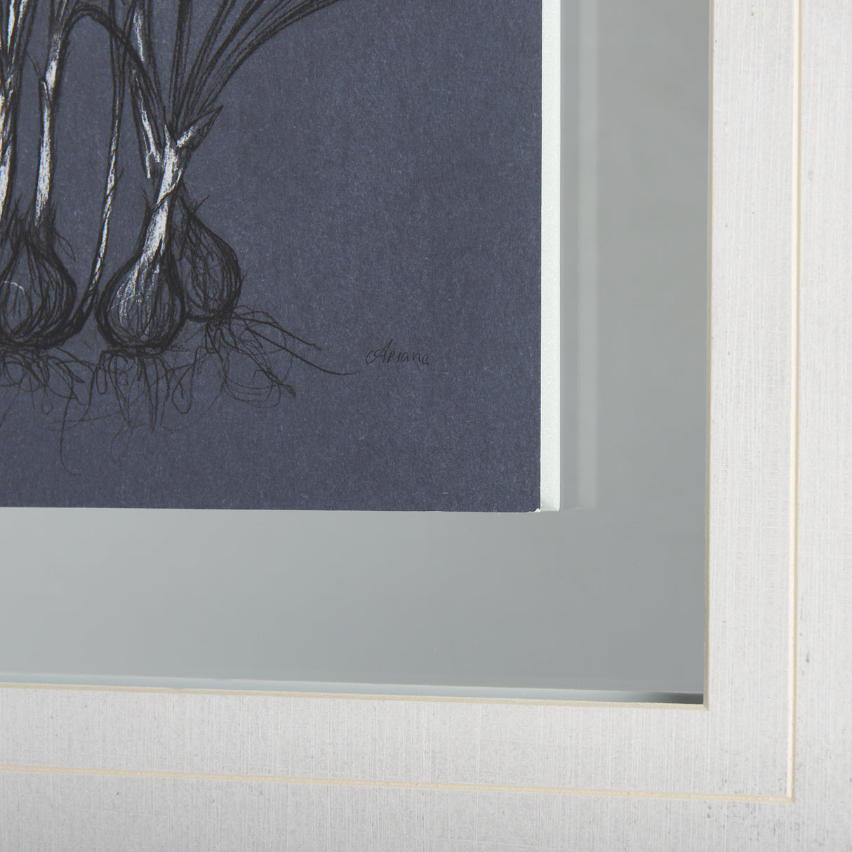 Botanical sketches V (Blue) by Mercana Studio Hand Embellished Framed Art Print Matted under Glass from Mercana - Luna Furniture