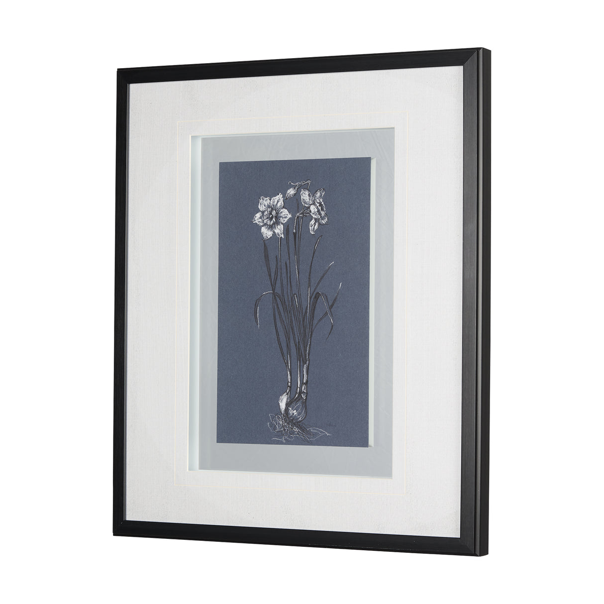 Botanical sketches II (Blue) by Mercana Studio Hand Embellished Framed Art Print Matted under Glass from Mercana - Luna Furniture