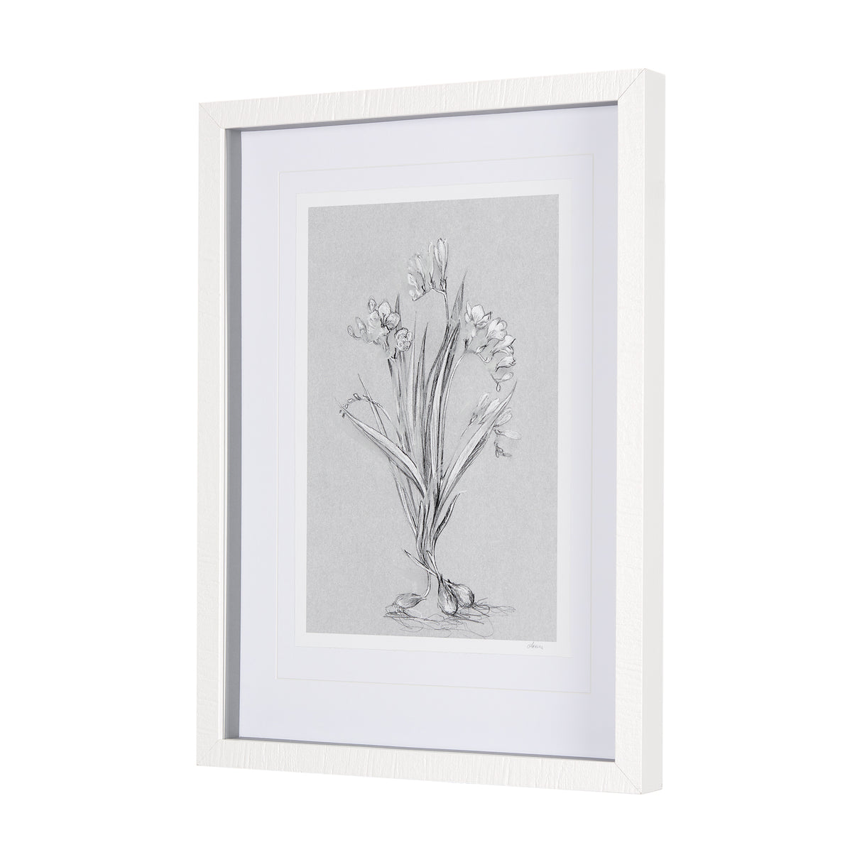 Botanical sketches III (Grey) by Mercana Studio Hand Embellished Framed Art Print Matted under Glass from Mercana - Luna Furniture