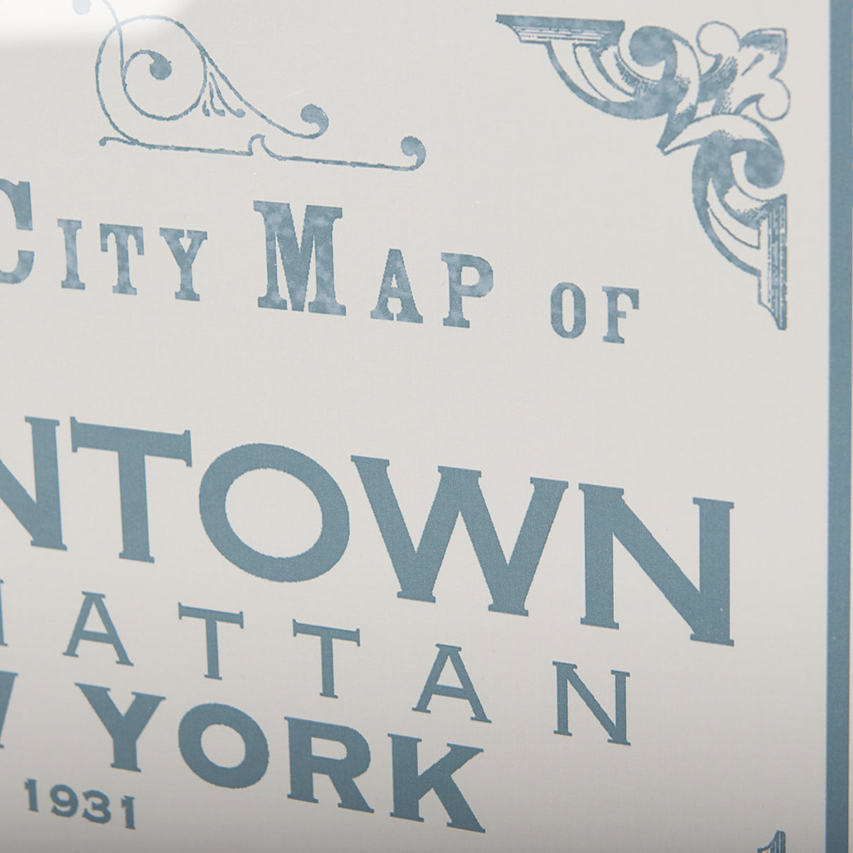 Manhattan Map II by Mercana Studio a Hand Embellished Textured Framed Art Print Matted under Glass from Mercana - Luna Furniture