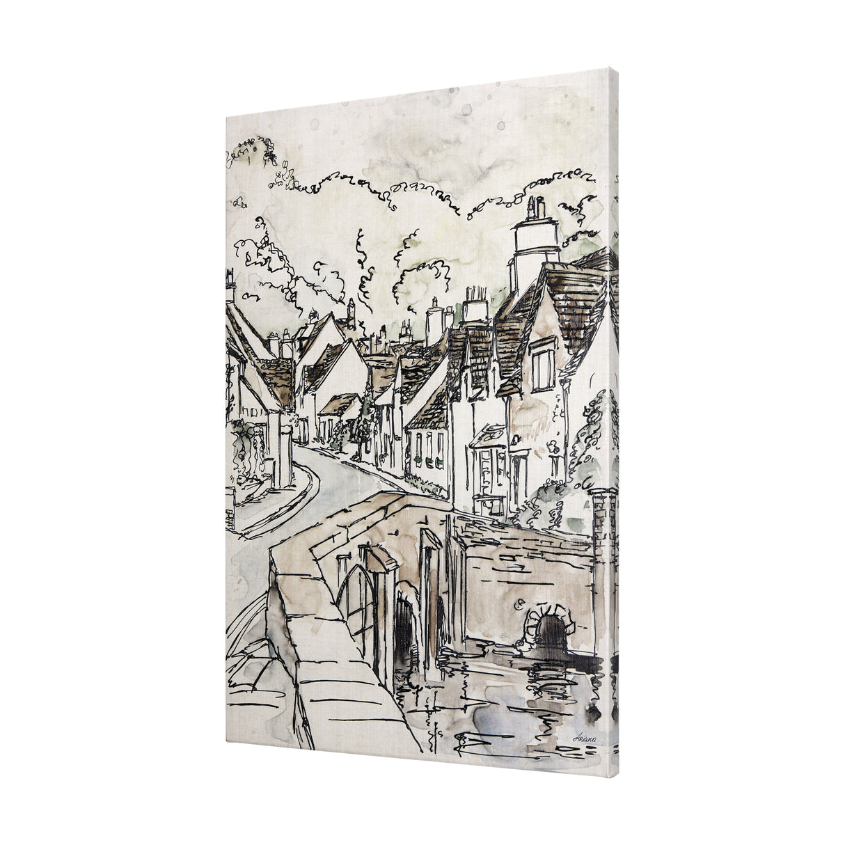 Travel Memories VI by Mercana Studio a Hand Embellished Textured Canvas from Mercana - Luna Furniture