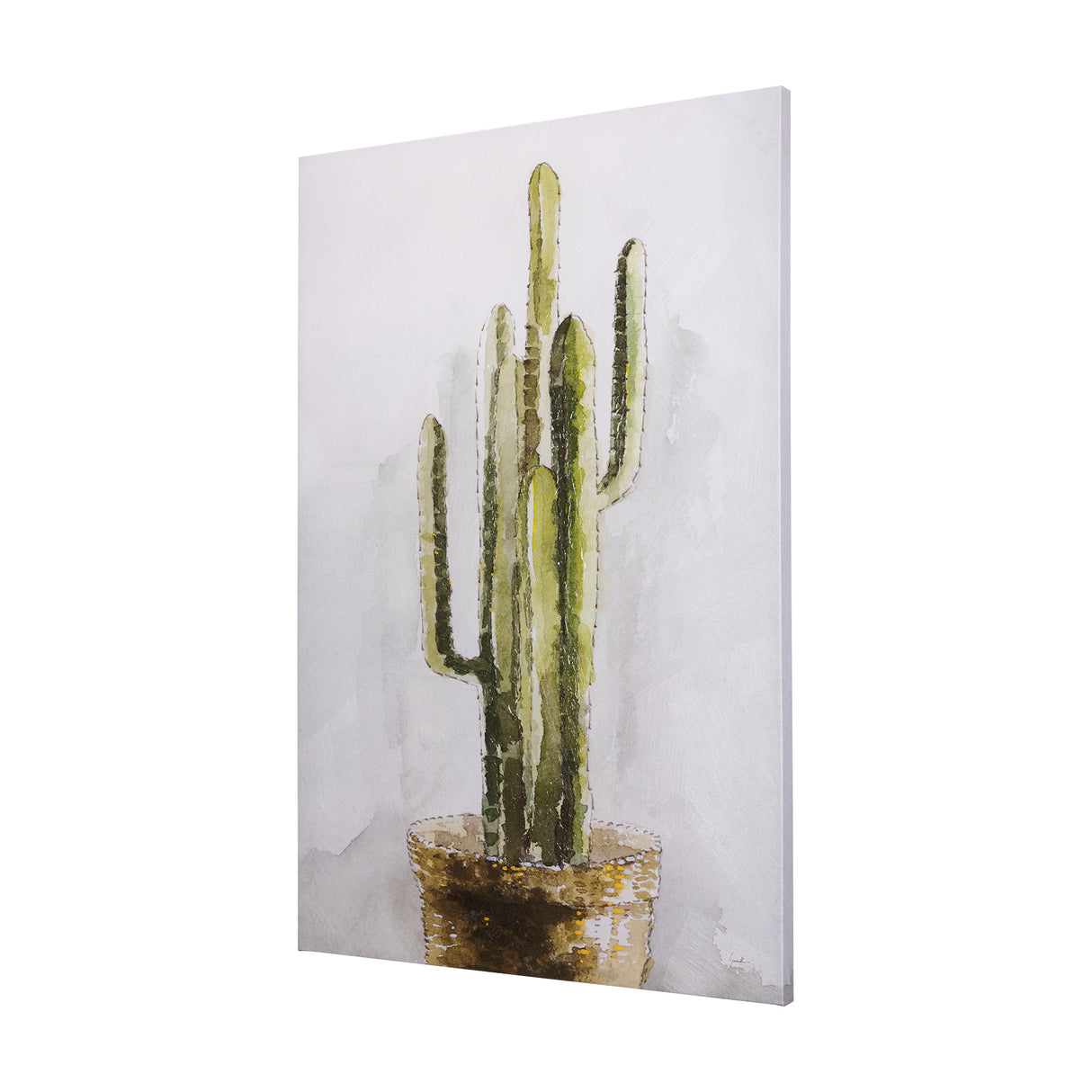 cactus II by Mercana Studio a Hand Embellished Textured Canvas from Mercana - Luna Furniture