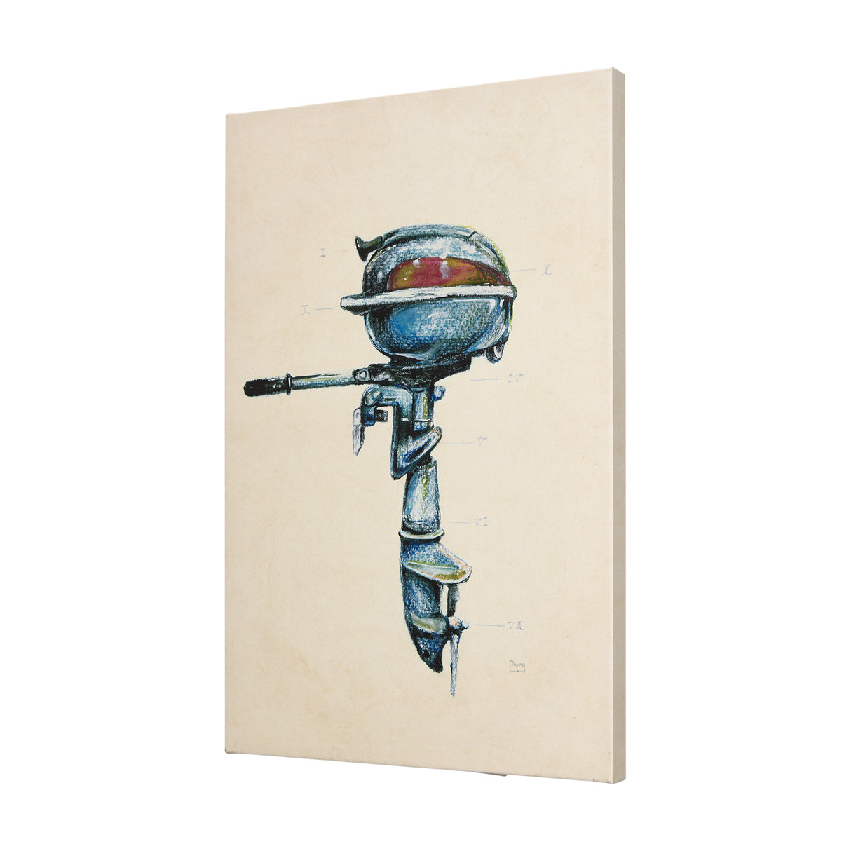 Vintage Motor I by Mercana Studio a Hand Embellished Textured Canvas from Mercana - Luna Furniture