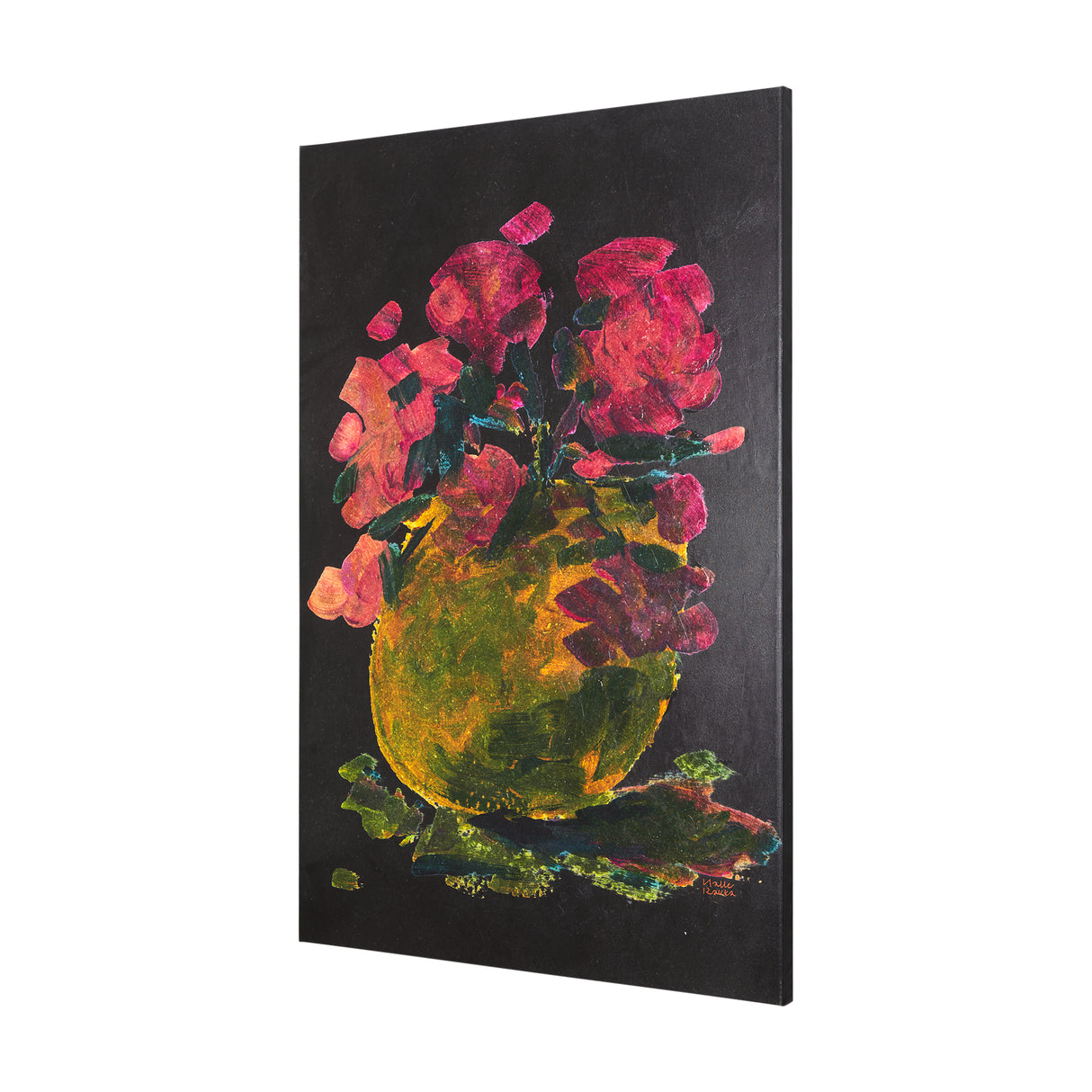 Midnight Flower II by Mercana Studio a Hand Embellished Textured Canvas from Mercana - Luna Furniture