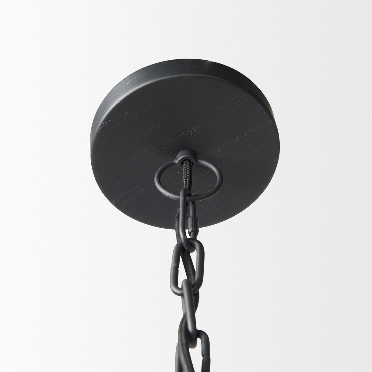 Karina 36" Round Matte Black Hammered Metal Dome Pendant Light from Mercana - Luna Furniture