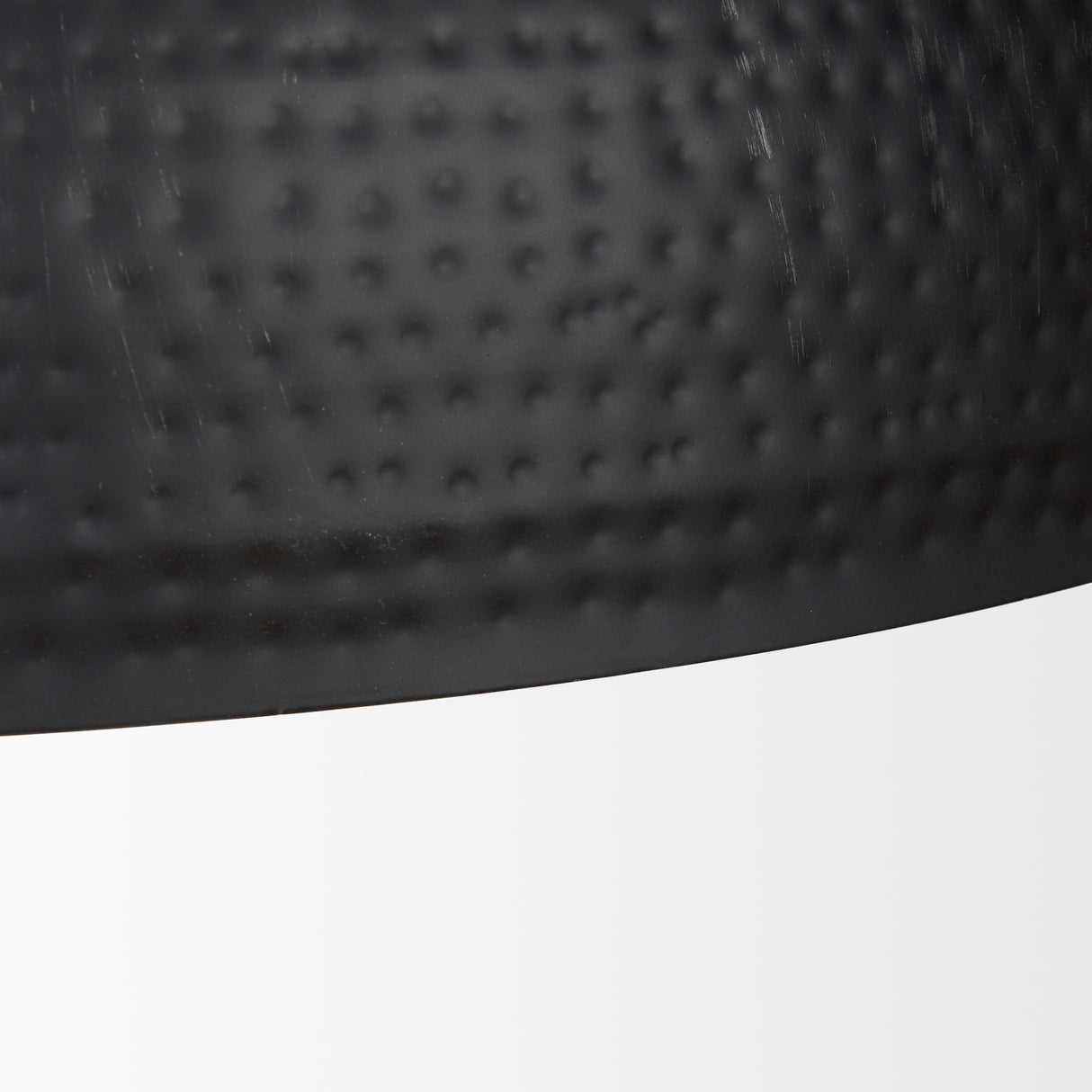 Karina 36" Round Matte Black Hammered Metal Dome Pendant Light from Mercana - Luna Furniture