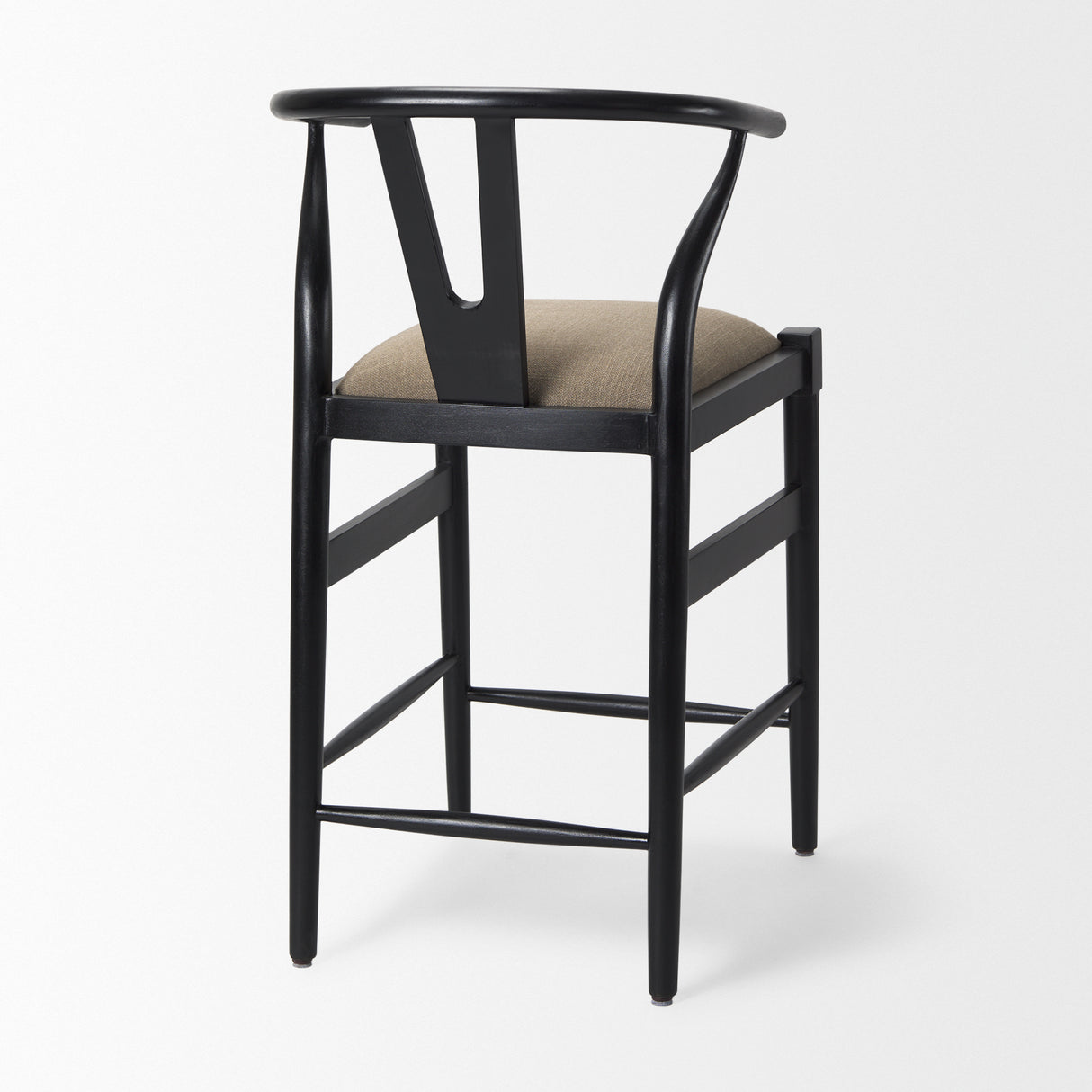 Trixie Black Wood Frame w/ Dark Taupe Fabric Seat Counter Stool from Mercana - Luna Furniture