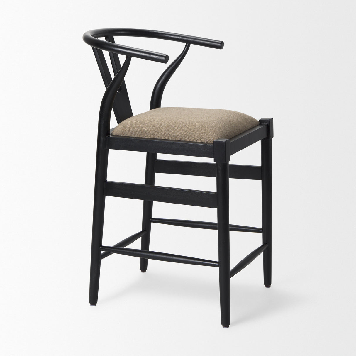 Trixie Black Wood Frame w/ Dark Taupe Fabric Seat Counter Stool from Mercana - Luna Furniture