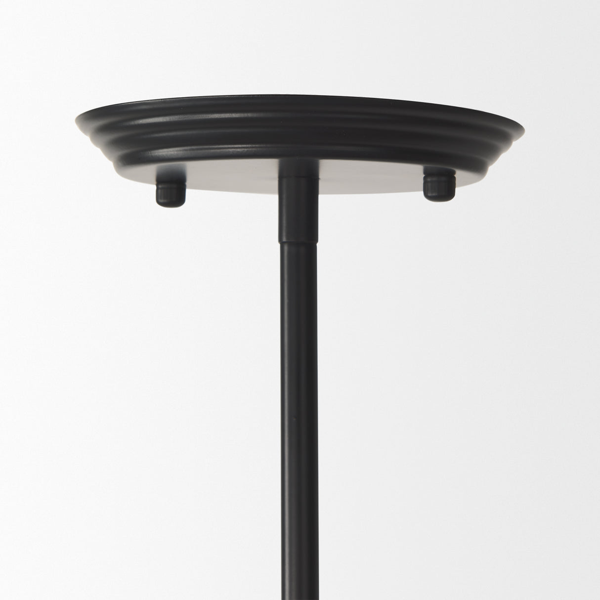 Farrah Frosted Glass Globe set in Matte Black Metal Pendant Ceiling Light from Mercana - Luna Furniture