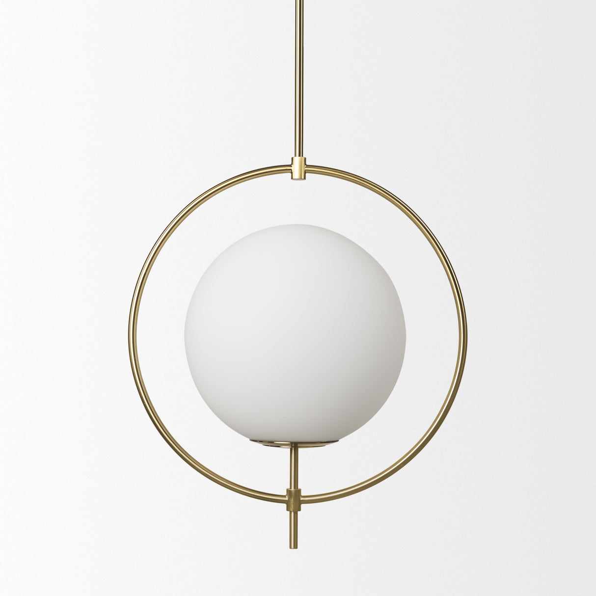 Farrah Frosted Glass Globe w/ Gold Metal Pendant Light from Mercana - Luna Furniture