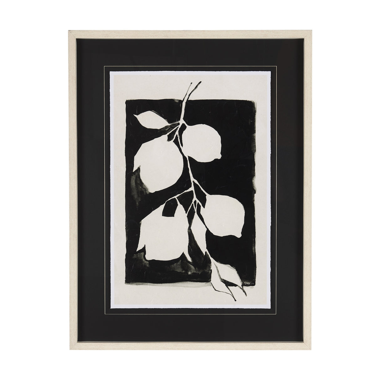 Lemon Branch Silhouette by Mercana Studio Hand Embellished Framed Art Print Matted under Glass from Mercana - Luna Furniture