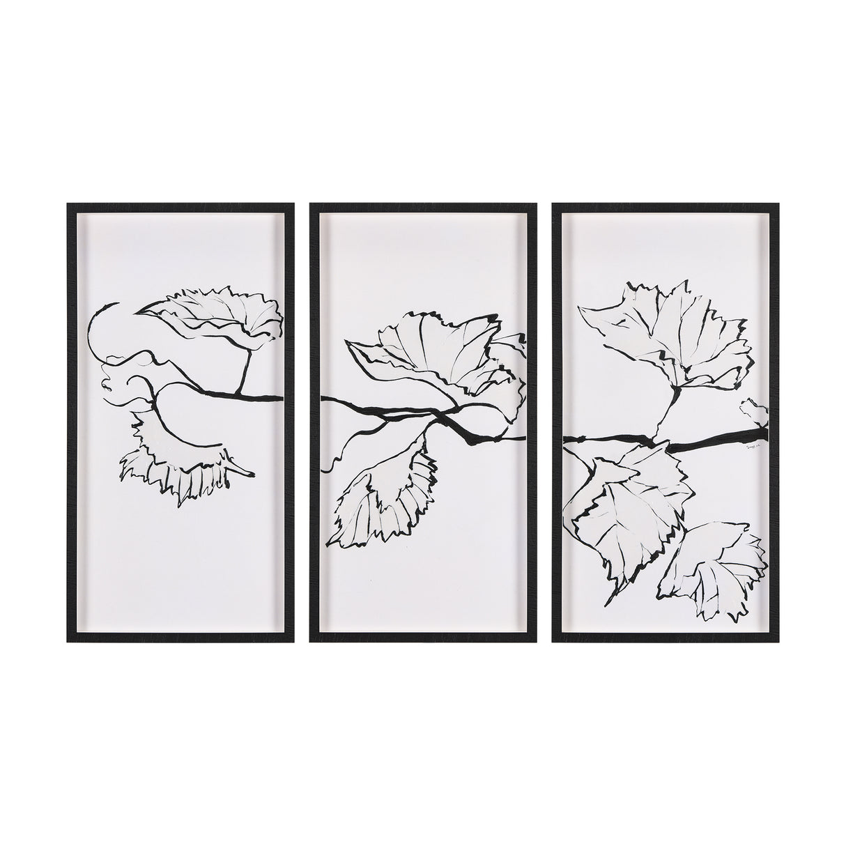 Begonia Vine (Left) by Mercana Studio Hand Embellished Textured Framed Art Print Matted under Glass from Mercana - Luna Furniture