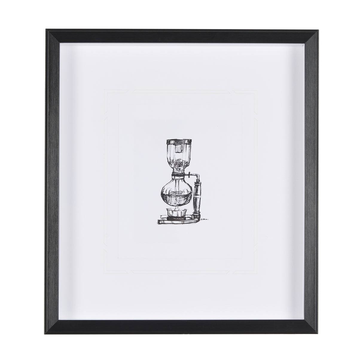Siphon Coffee Maker by Simeng a Framed Art Print Matted under Glass from Mercana - Luna Furniture