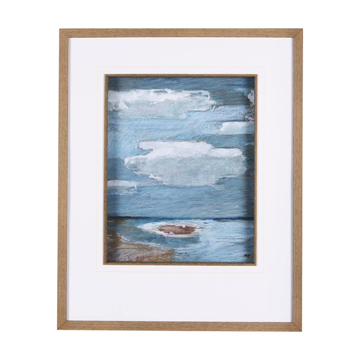 Cloud Bay I by Mercana Studio a Hand Embellished Textured Framed Art Print Matted under Glass from Mercana - Luna Furniture