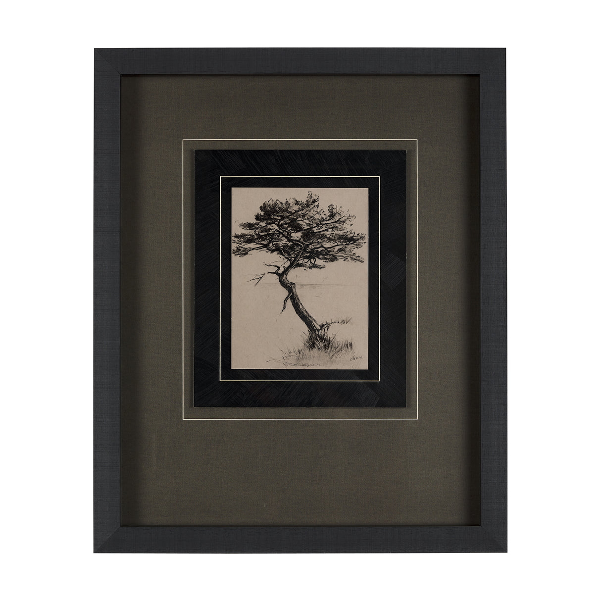 Tree Drawing III by Mercana Studio a Hand Embellished Textured Framed Art Print Matted under Glass from Mercana - Luna Furniture