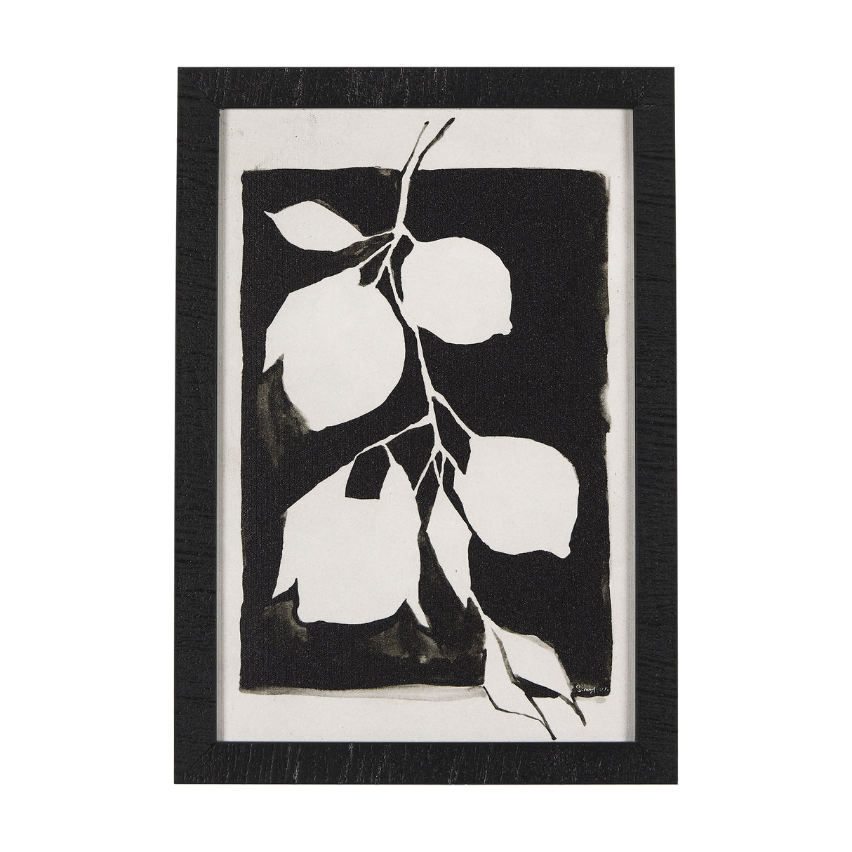 Lemon Branch Silhouette by Mercana Studio a Hand Embellished Textured Framed Art Print from Mercana - Luna Furniture