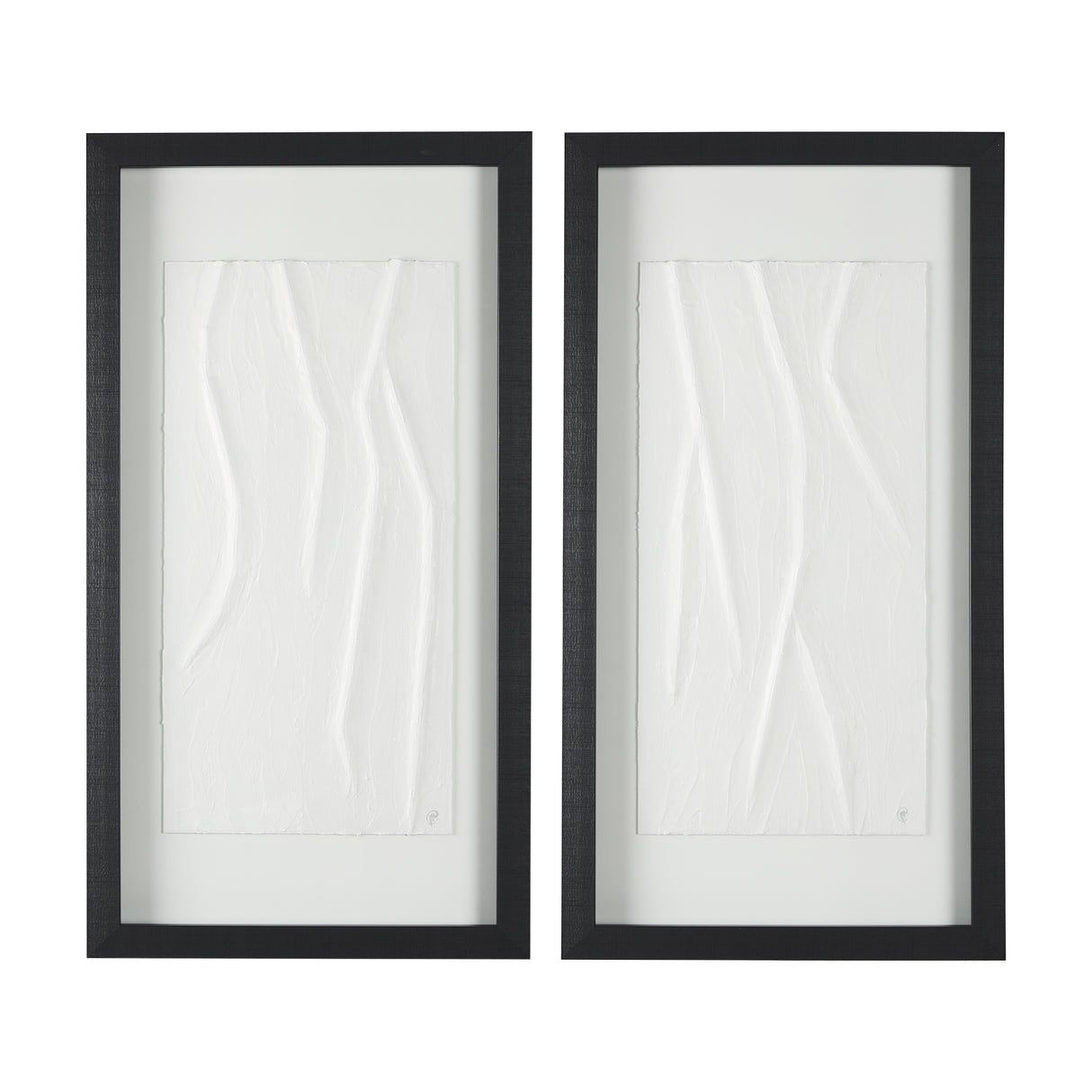 White Vines I (SET OF 2) by Studio M a handmade Original Framed 3D Textured Artwork under Glass from Mercana - Luna Furniture