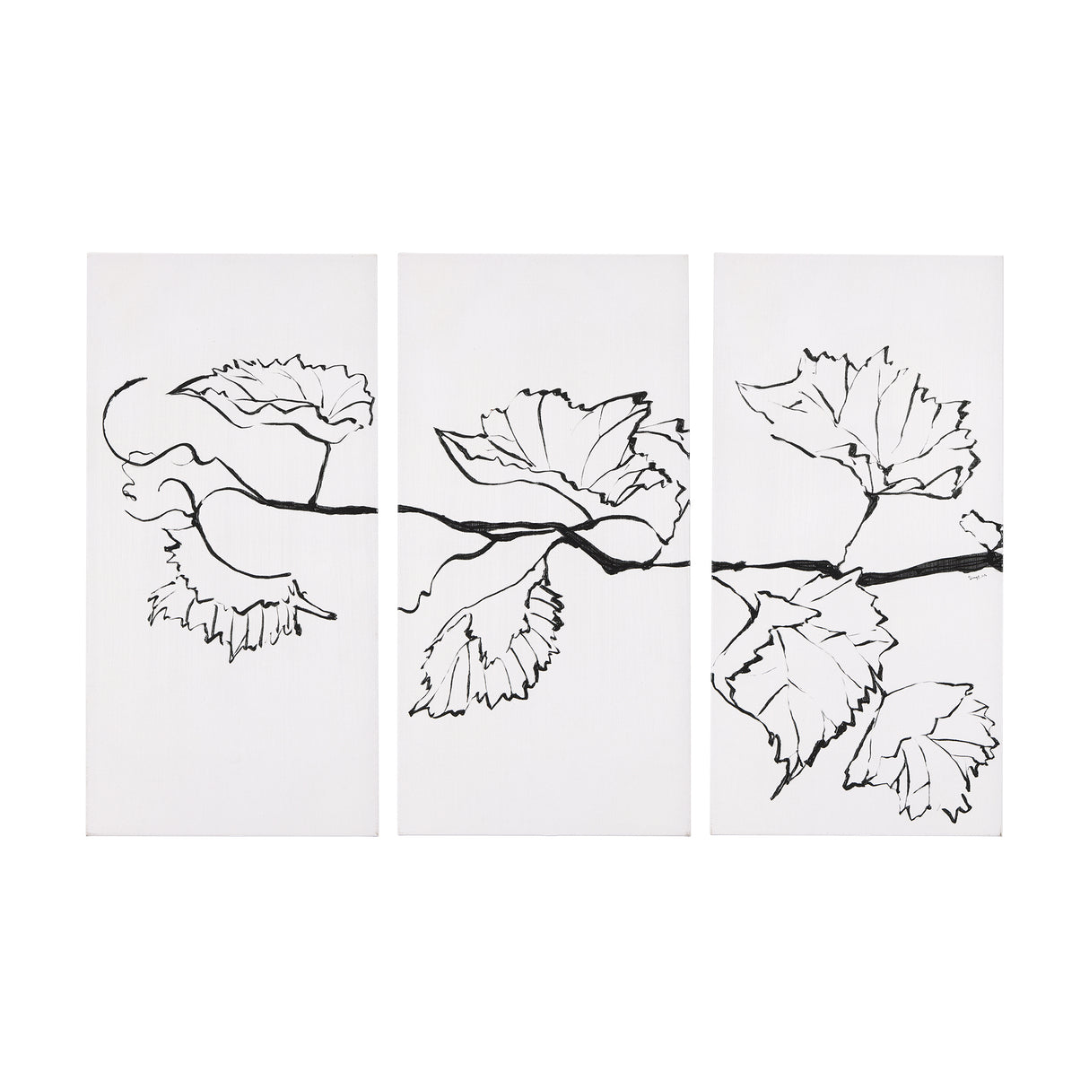 Begonia Vine (Left) by Mercana Studio a Hand Embellished Textured Canvas from Mercana - Luna Furniture