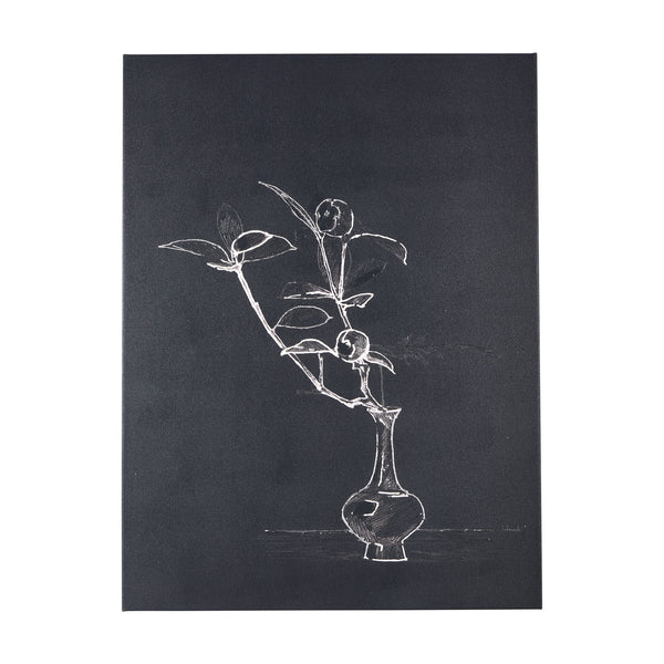 Ikebana Dark I by Mercana Studio a Hand Embellished Textured Canvas