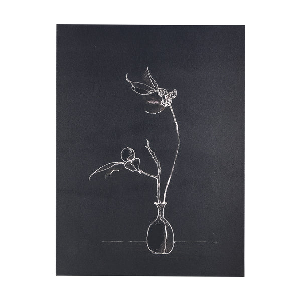 Ikebana Dark II by Mercana Studio a Hand Embellished Textured Canvas