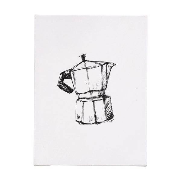 Stove Top Espresso Maker by Mercana Studio a Hand Embellished Textured Canvas