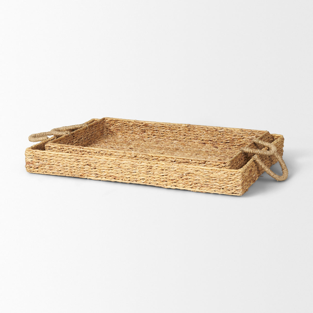 Hona Set of 2 Large Recatangular Nesting Water Hyacinth Trays from Mercana - Luna Furniture