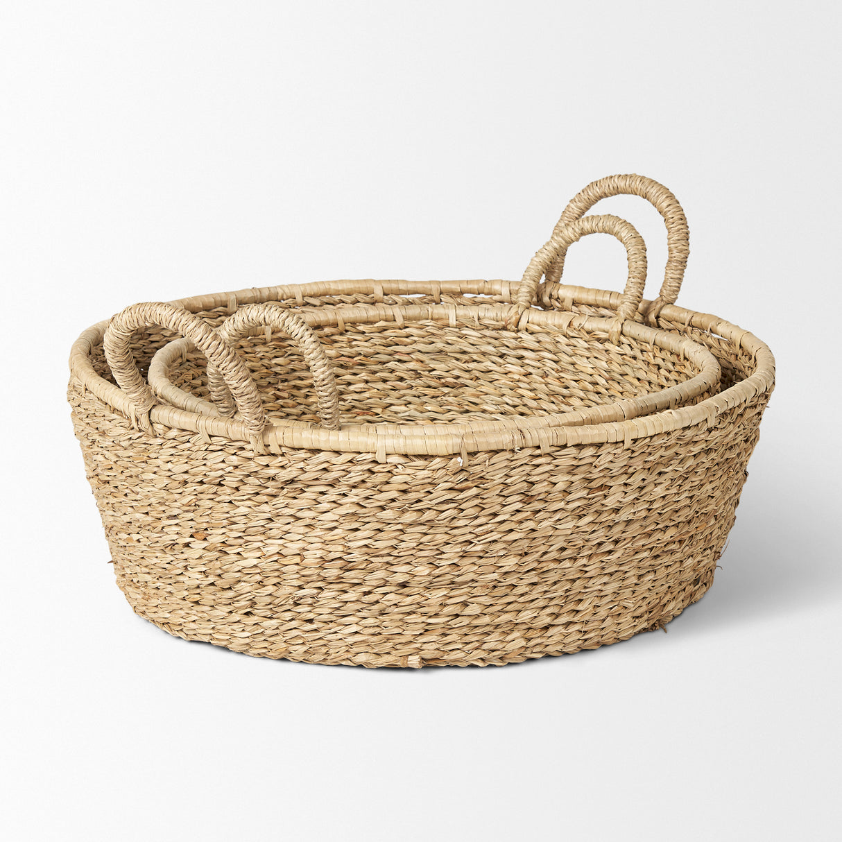 Ayanna Set of 2 Deep Nesting Seagrass Baskets w/ Handles from Mercana - Luna Furniture