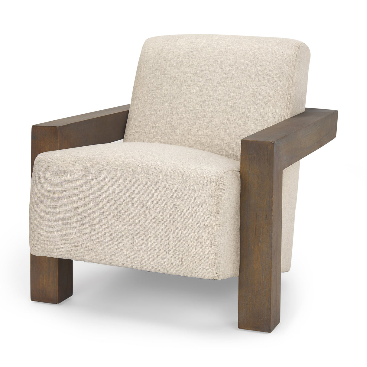 Sovereign Oatmeal Fabric Upholstered w/ Solid Wood Frame Accent Chair from Mercana - Luna Furniture