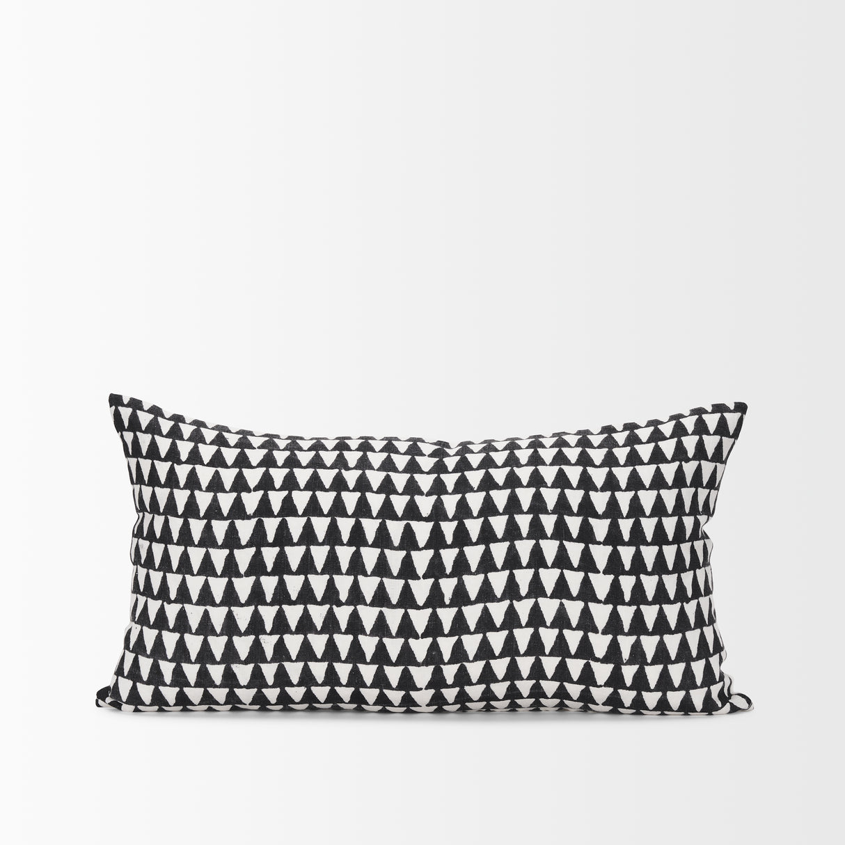 Jolie Cream w/ Black Print Linen Lumbar Decorative Pillow Cover from Mercana - Luna Furniture