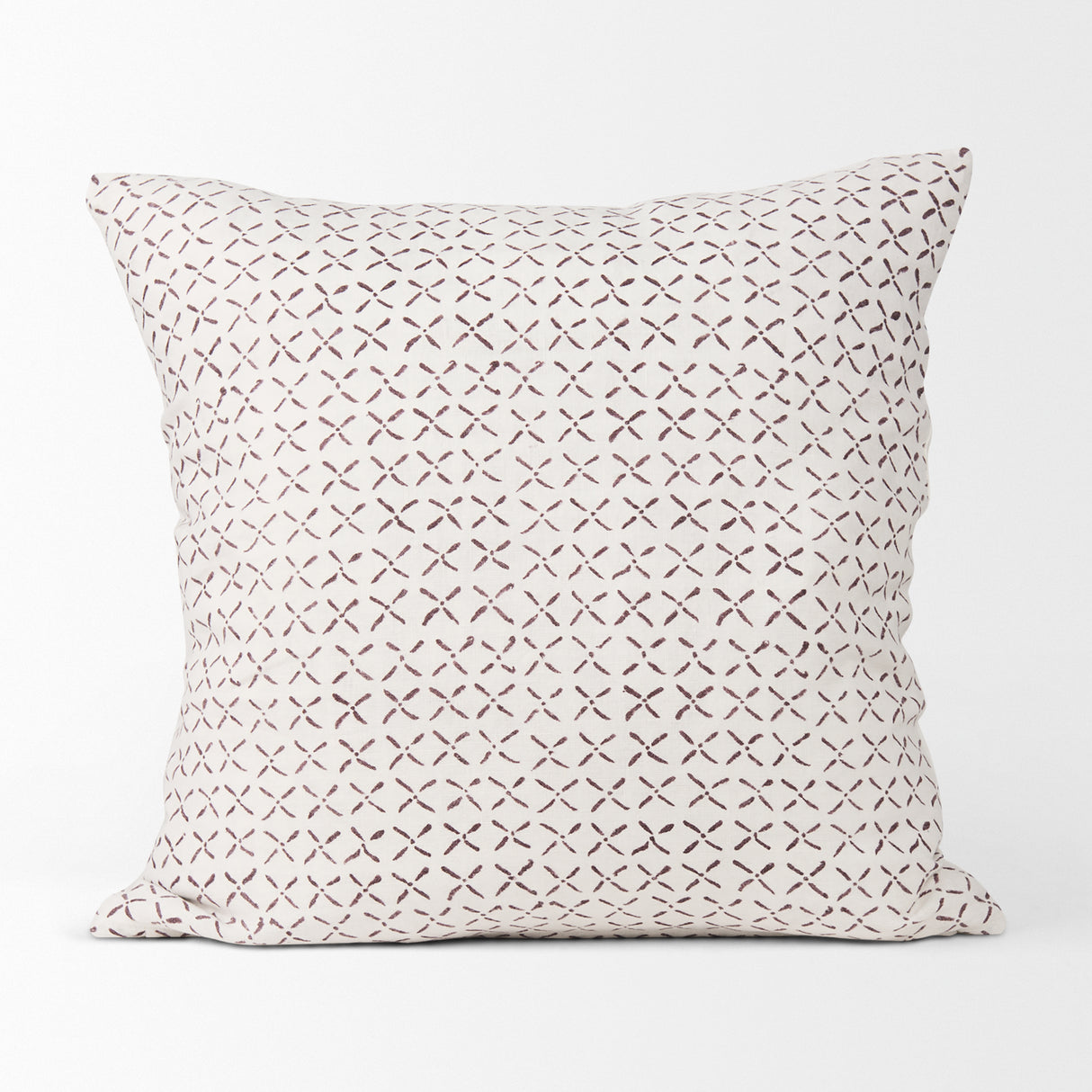 Jayden Cream w/ Merlot Print Linen Square Decorative Pillow Cover from Mercana - Luna Furniture