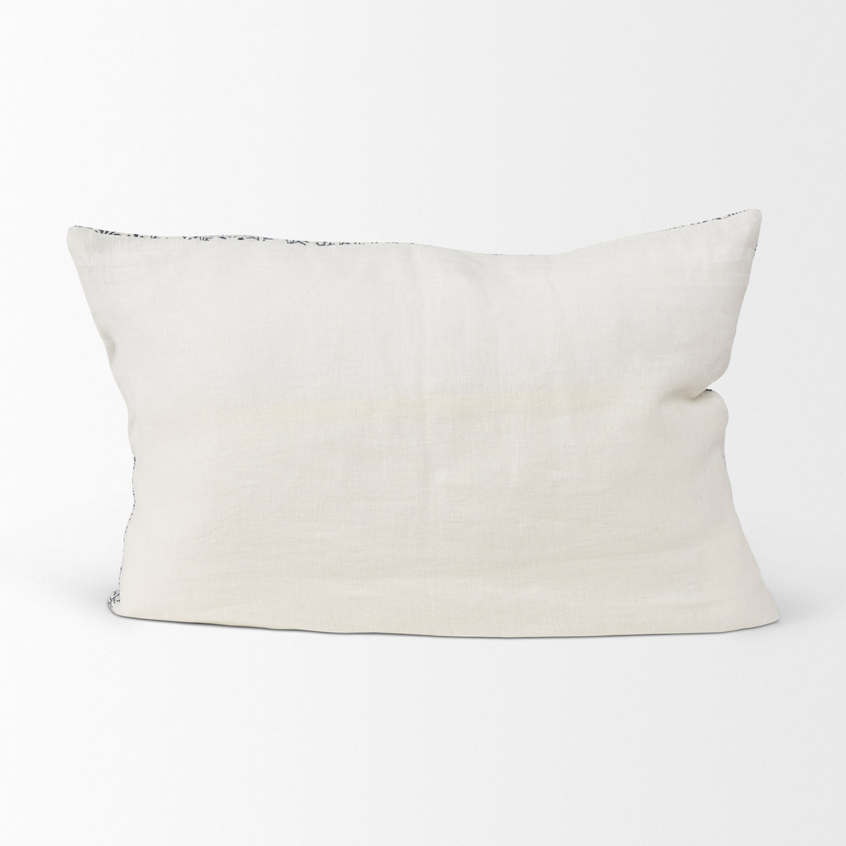 Jayne Cream w/ Indigo Print Linen Lumbar Decorative Pillow Cover from Mercana - Luna Furniture