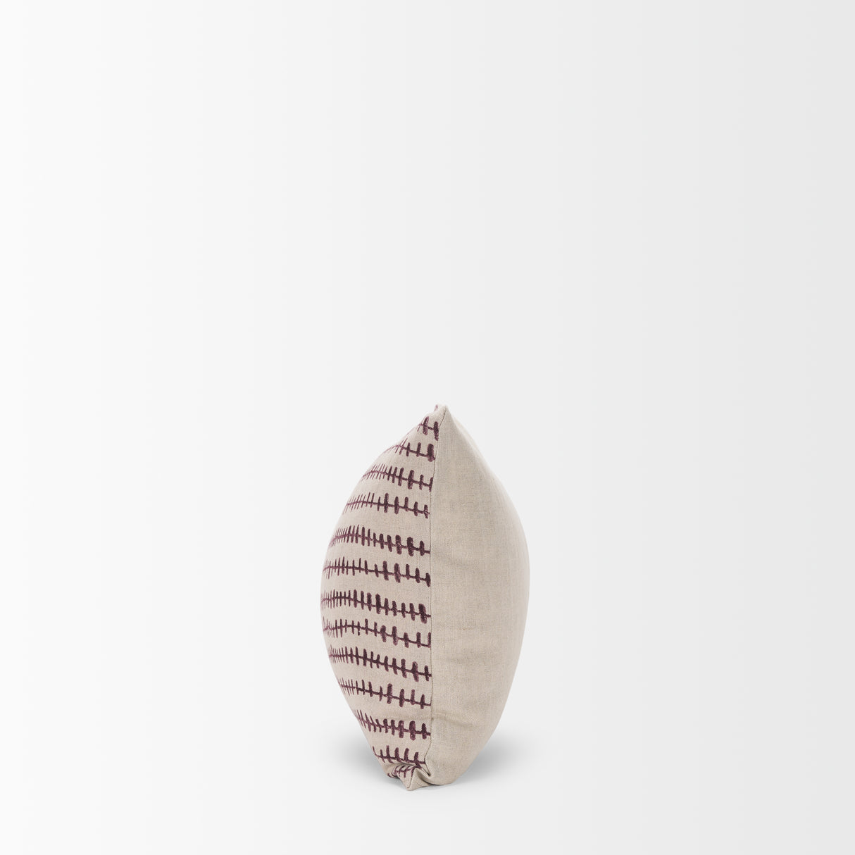 Jenna Beige w/ Merlot Print Linen Lumbar Decorative Pillow Cover from Mercana - Luna Furniture