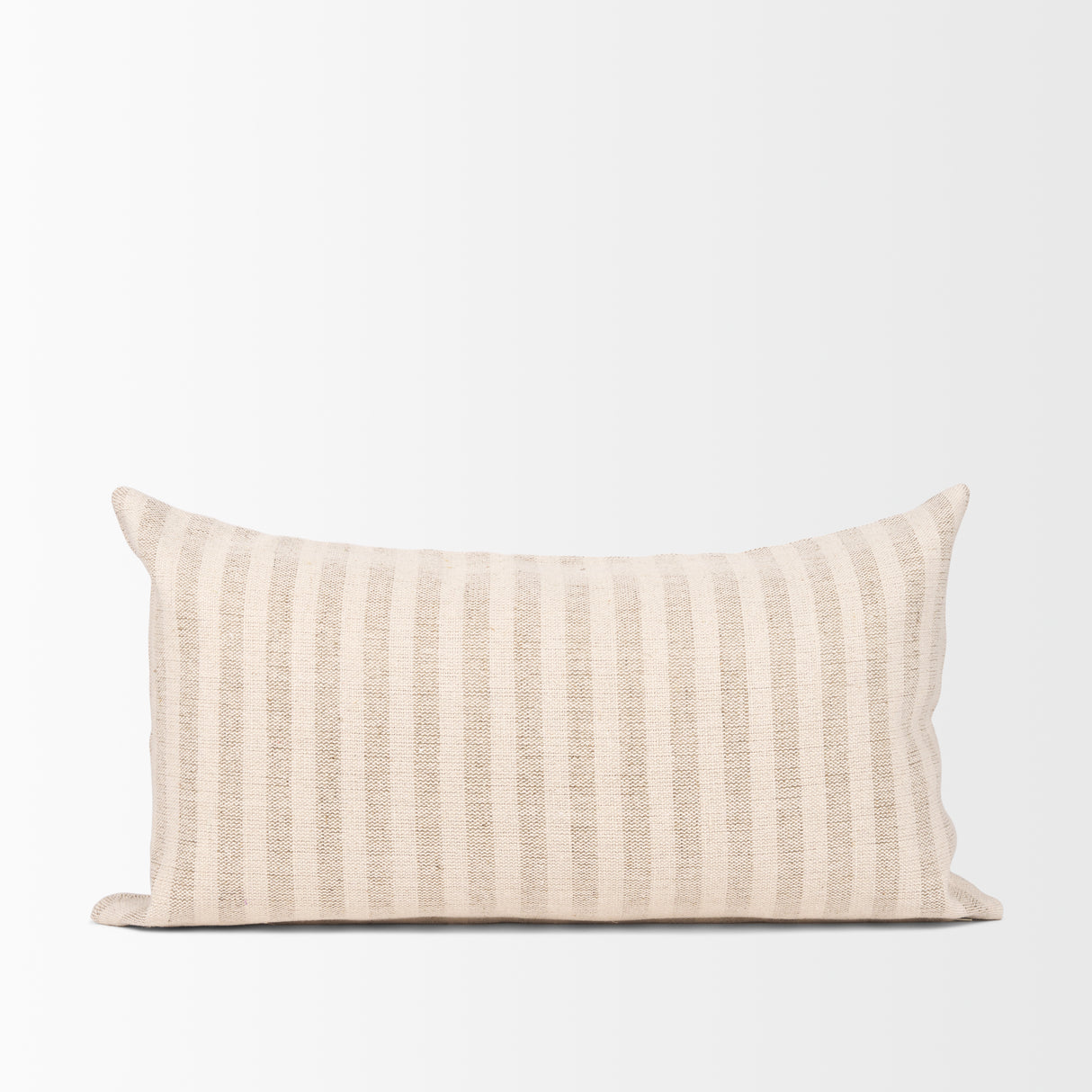 Jace Cream w/ Beige Stripe Lumbar Decorative Pillow Cover from Mercana - Luna Furniture