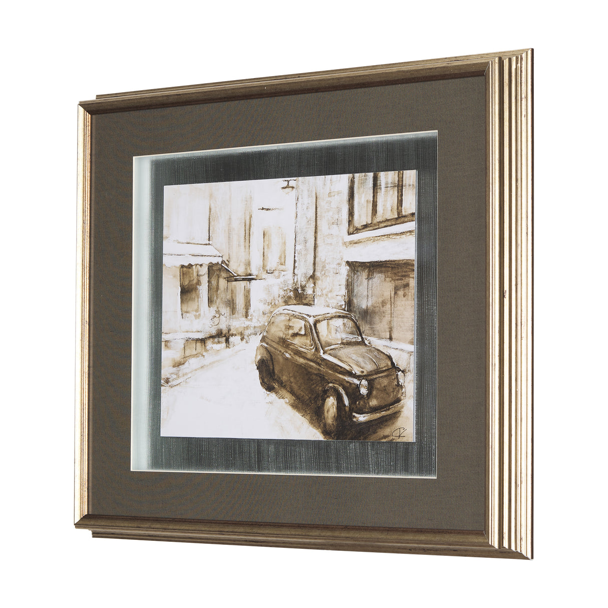 Vintage Car Picture II by Mercana Studio Hand Embellished Framed Art Print Matted under Glass from Mercana - Luna Furniture