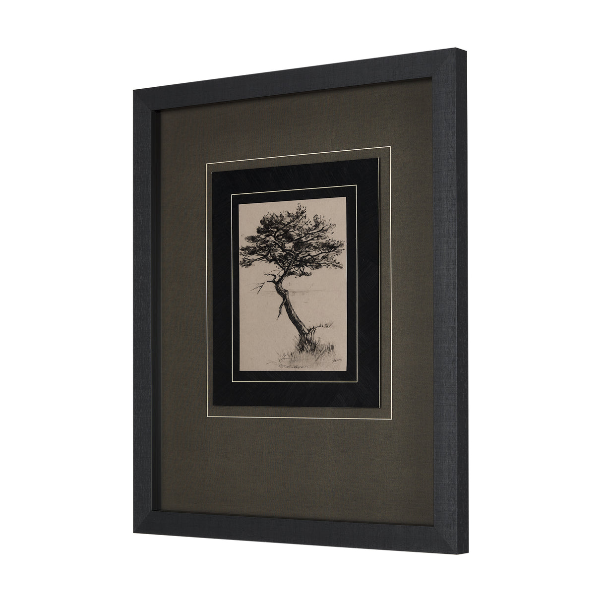 Tree Drawing III by Mercana Studio a Hand Embellished Textured Framed Art Print Matted under Glass from Mercana - Luna Furniture