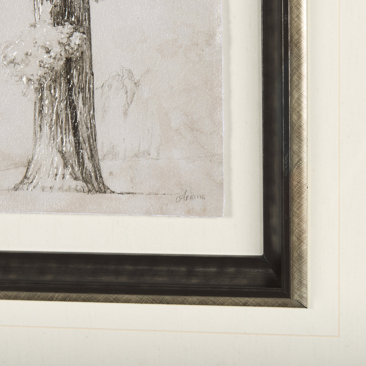 Westcoast Tree Drawing I by Mercana Studio Hand Embellished Framed Art Print Matted under Glass from Mercana - Luna Furniture