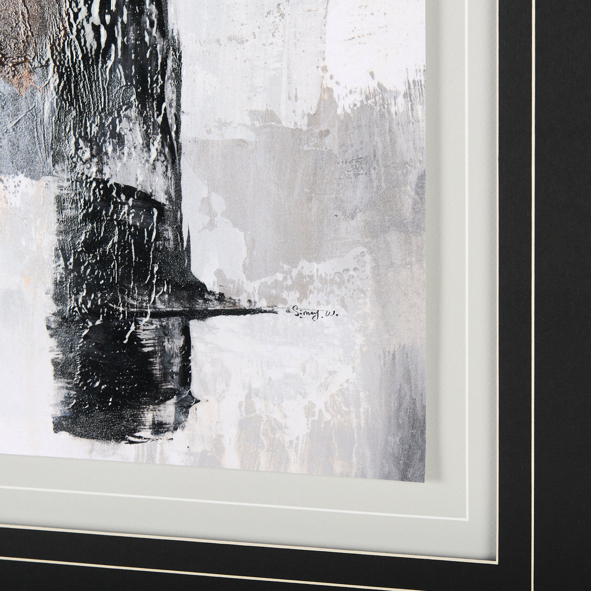 The Fog II by Mercana Studio a Hand Embellished Textured Framed Art Print Matted under Glass from Mercana - Luna Furniture
