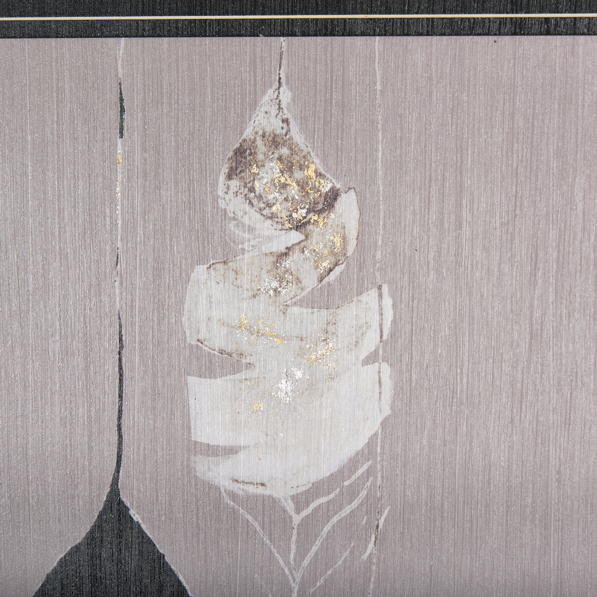 Rain of Feather Warm Gray by Mercana Studio Hand Embellished Framed Art Print Matted under Glass from Mercana - Luna Furniture